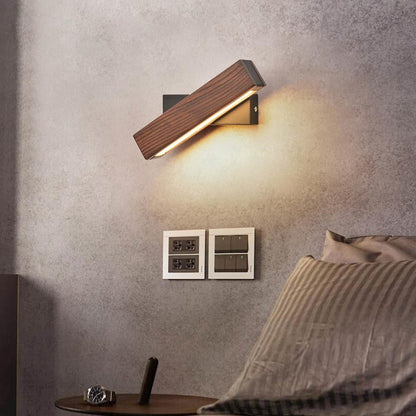Wandlamp Hout LED Draaibaar Warm Licht Binnen Slaapkamer Woonkamer Wandverlichting Modern Design
