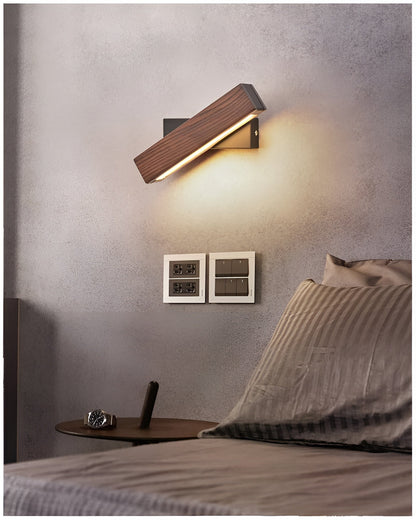 Wandlamp Hout LED Draaibaar Warm Licht Binnen Slaapkamer Woonkamer Wandverlichting Modern Design