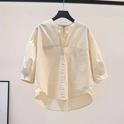 Vrouwen Zacht Katoenen Abrikooskleurig Shirt - StudioMarella