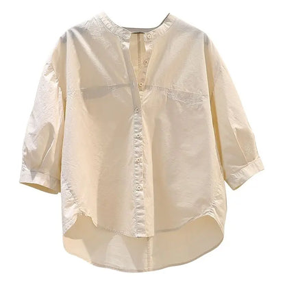 Vrouwen Zacht Katoenen Abrikooskleurig Shirt