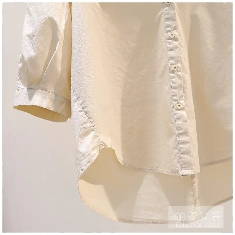 Vrouwen Zacht Katoenen Abrikooskleurig Shirt