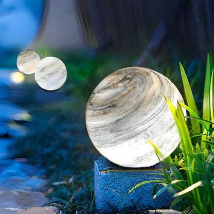 Buitenlamp Paalkop Bol Glas Marmerlook Warmwit Tuin Oprit Hek Villa Buitenverlichting Sokkel Lamp E27 IP54 Tuinlamp Sfeerverlichting
