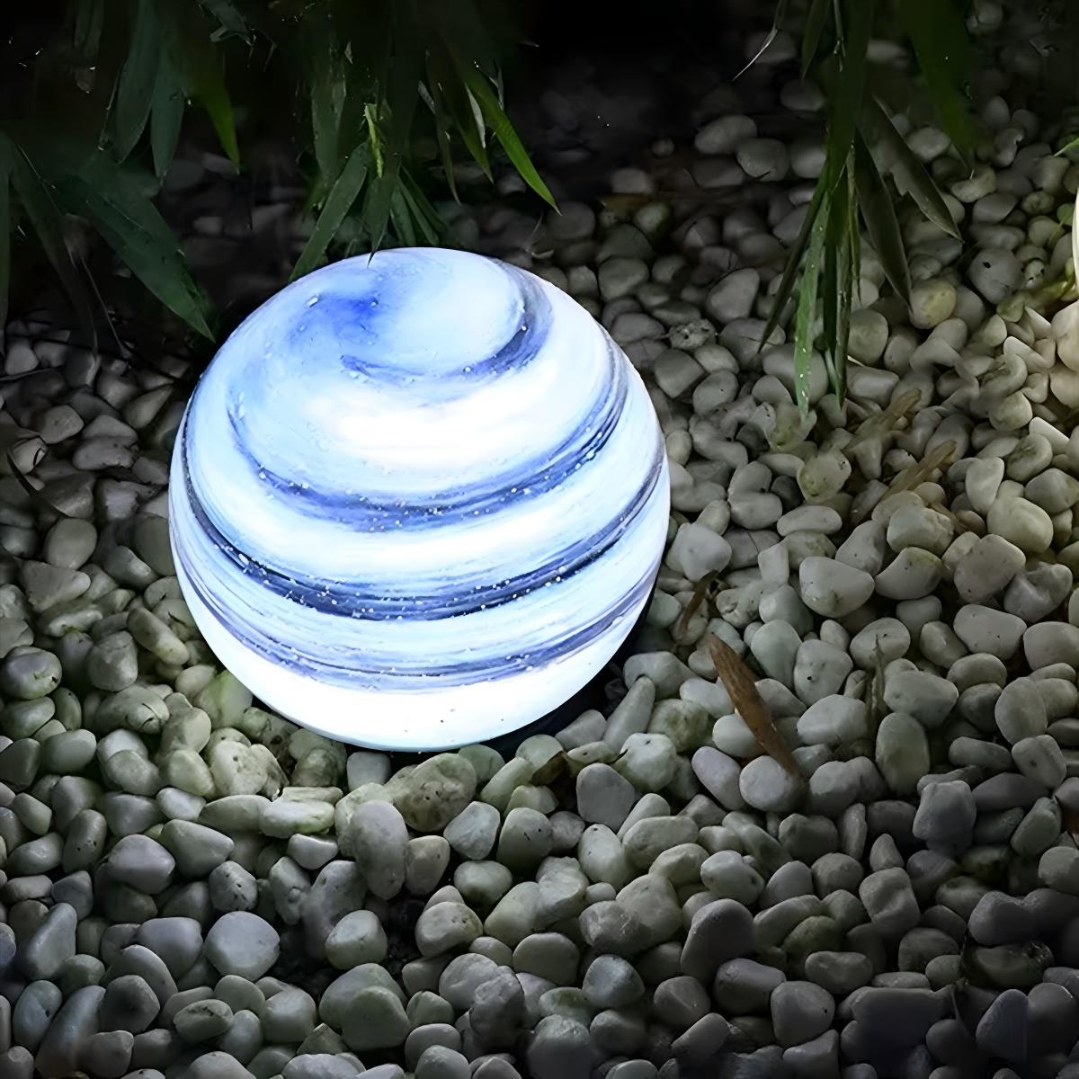 Buitenlamp Paalkop Bol Glas Marmerlook Warmwit Tuin Oprit Hek Villa Buitenverlichting Sokkel Lamp E27 IP54 Tuinlamp Sfeerverlichting