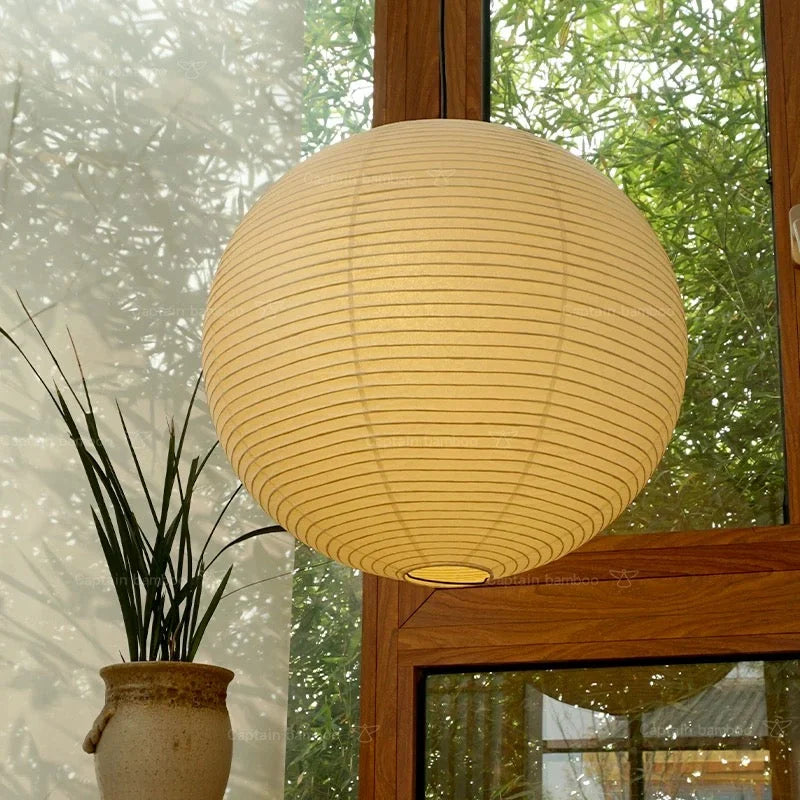 Hanglamp Rijstpapier Wabi-Sabi Japandi Minimalistisch Wit Warm Licht Woonkamer Slaapkamer