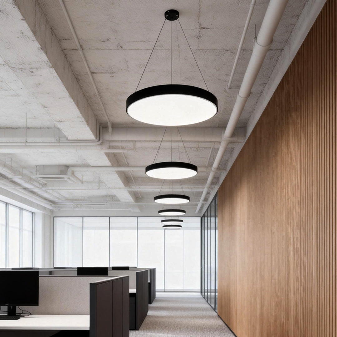 Moderne Ronde LED Hanglamp Met Dimbare Lichtkleur En Verstelbare Ophanging