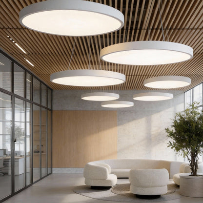 Moderne Ronde LED Hanglamp Met Dimbare Lichtkleur En Verstelbare Ophanging