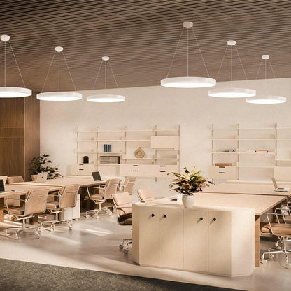 Moderne Ronde LED Hanglamp Met Dimbare Lichtkleur En Verstelbare Ophanging