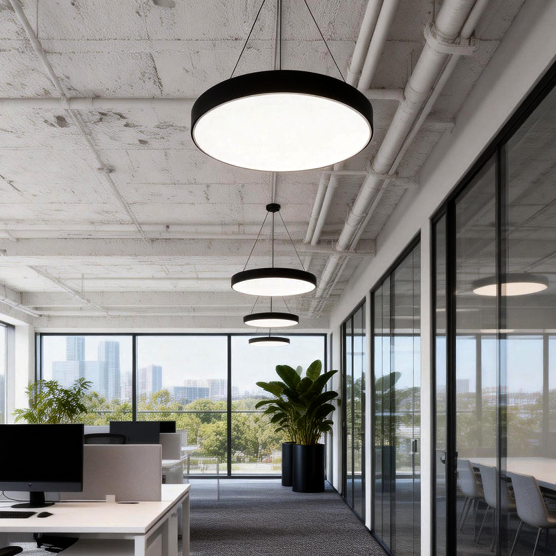 Moderne Ronde LED Hanglamp Met Dimbare Lichtkleur En Verstelbare Ophanging
