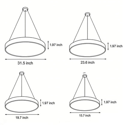 Moderne Ronde LED Hanglamp Met Dimbare Lichtkleur En Verstelbare Ophanging
