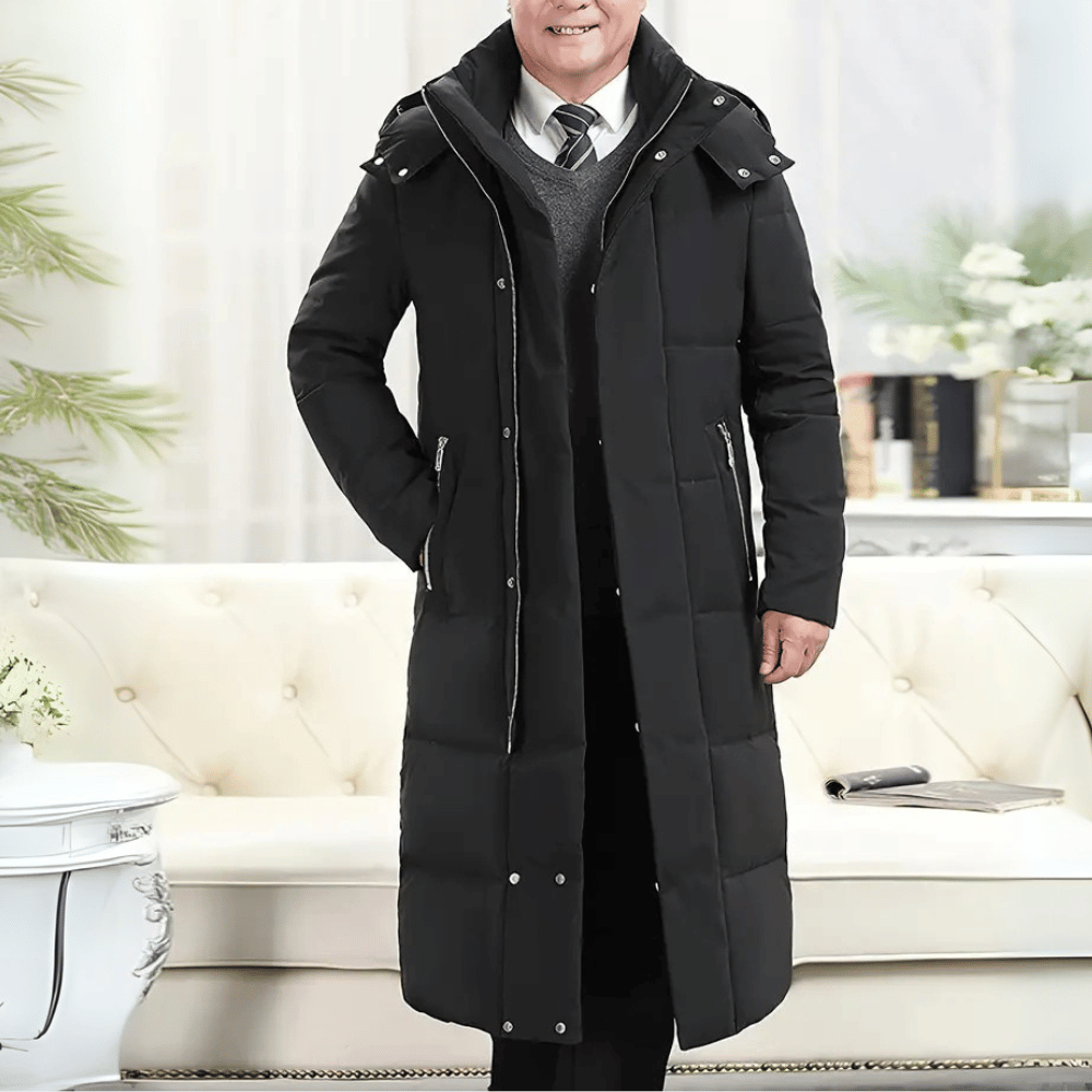 Elegante Leren Jas met Kap