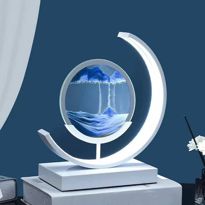 LED tafellamp acryl draaibaar zandlandschap zwart woonkamer slaapkamer sfeerlamp nachtlamp decoratieve lamp