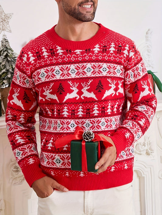 Kersttrui Heren Rendier Warm Gebreid Design - StudioMarella