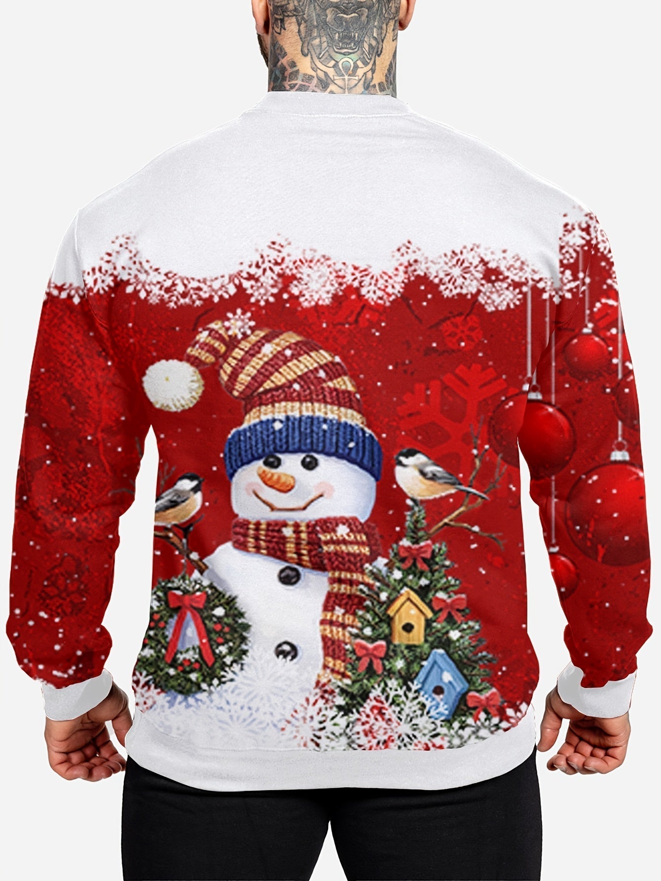 Kersttrui Heren Rendier Sweatshirt Crewneck Kerstman Design