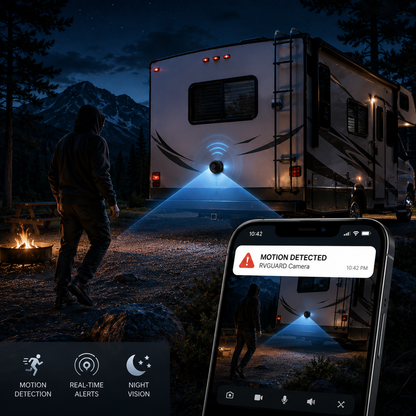 Draadloze Achteruitrijcamera met Nachtzicht en Bewegingsdetectie voor Camper en Caravan