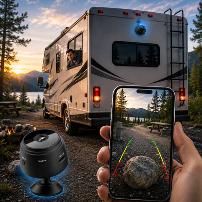 Draadloze Achteruitrijcamera met Nachtzicht en Bewegingsdetectie voor Camper en Caravan