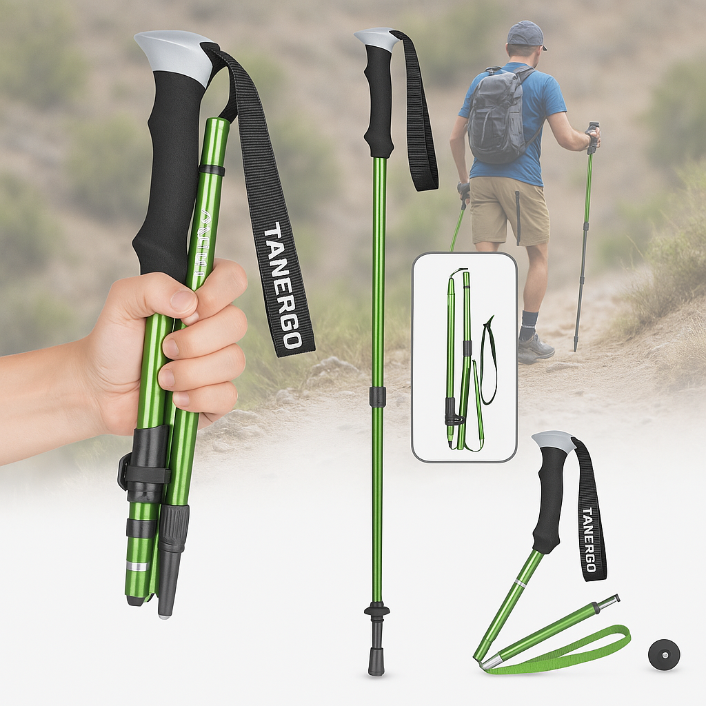 Wandelstokken Verstelbaar Opvouwbaar 110-135cm Lichtgewicht Trekking