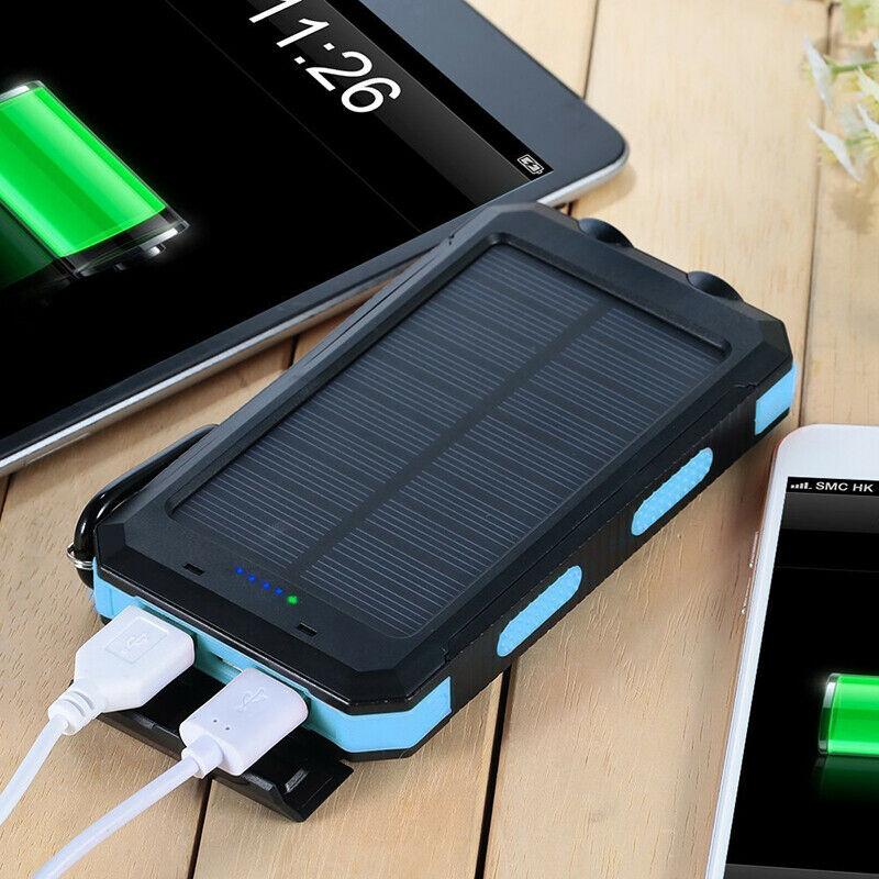 Solar Powerbank Camping 500000mAh Waterdicht Externe Accu met Dual USB en LED Zaklamp voor Onderweg