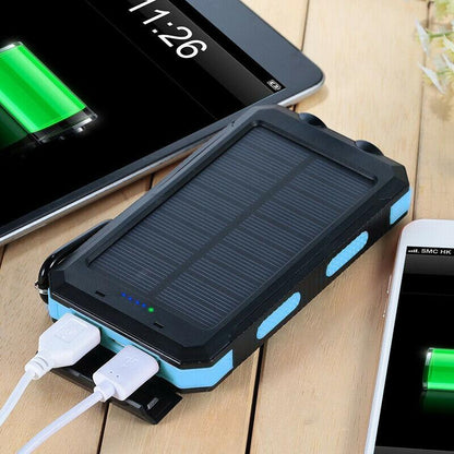 Solar Powerbank Camping 500000mAh Waterdicht Externe Accu met Dual USB en LED Zaklamp voor Onderweg