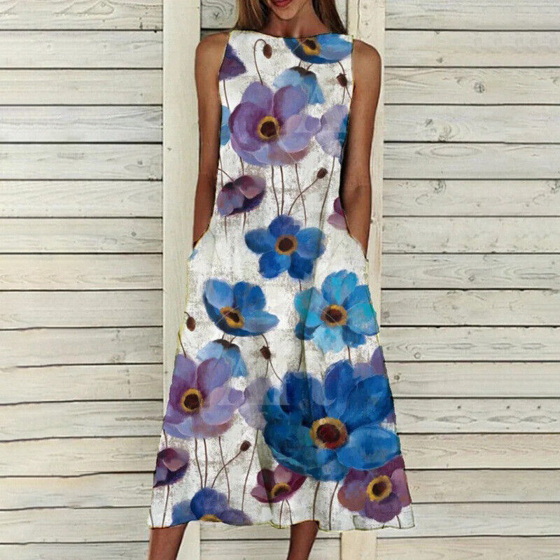 Zomerjurk Bloemenprint Elegante Vrouwelijke Jurk