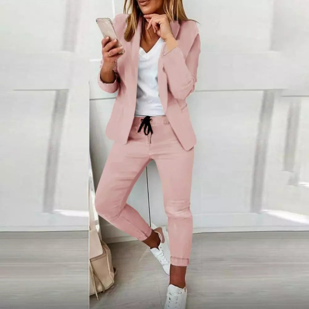 Dames Blazer Broek Set Lange Mouwen ➡️  Dames Blazer Broek Set met Lange Mouwen voor Werk en Feest