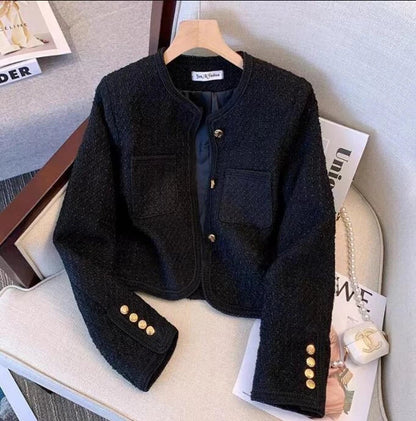 Dames Colbert Jas van Tweed met Refined Knopen Elegante Look