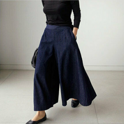Dames Blauwe Jeans Broek Losse Pasvorm
