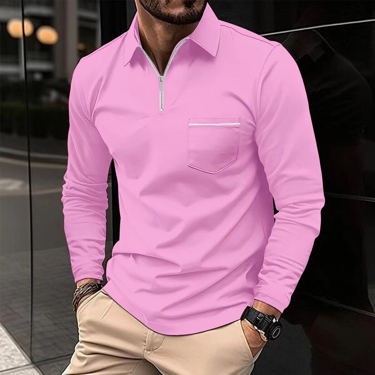 Mannen Poloshirts Lange Mouw Hoge Kwaliteit
