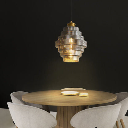 Messingkleurige Hanglamp met Flessendesign – Glazen Kap in Retro Stijl – Ø22cm – E27-Fitting