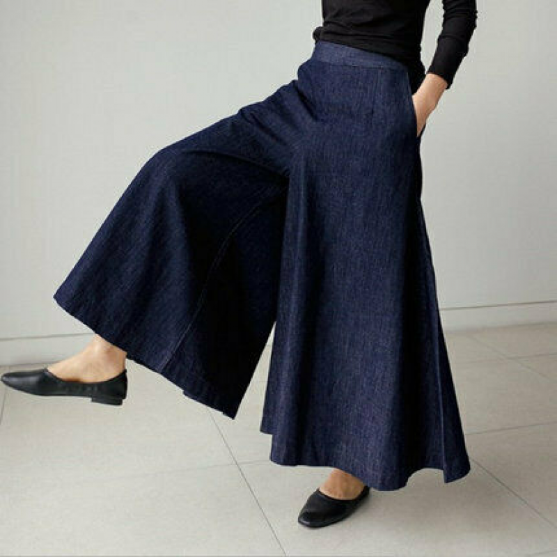 Dames Blauwe Jeans Broek Losse Pasvorm