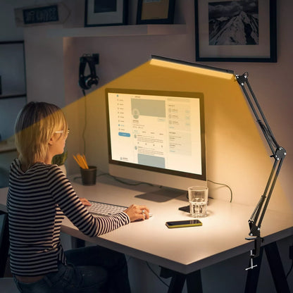 Verstelbare LED-bureaulamp met dimfunctie en kleurtemperatuur | Moderne aluminium tafellamp | Werkplek verlichting | Studielamp met geheugen