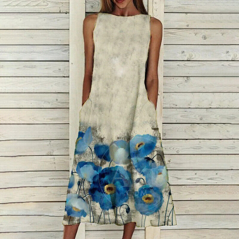 Zomerjurk Bloemenprint Elegante Vrouwelijke Jurk