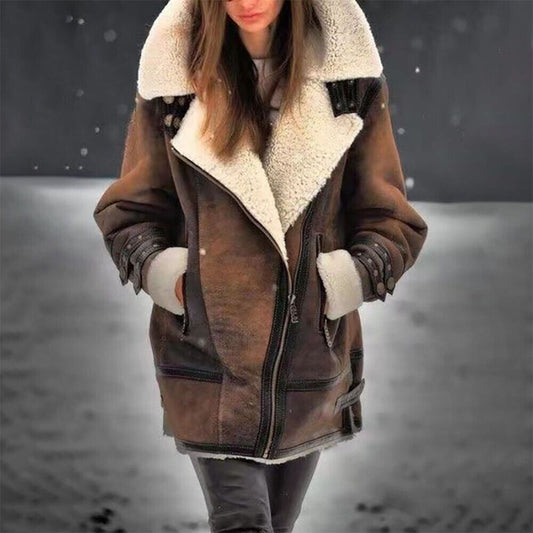 Dames Shearling Jas - Warme Aviator Jas voor de Winter - StudioMarella