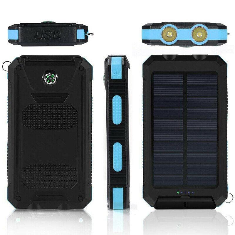 Powerbank Zonnepaneel Noodstroom 500000mAh Waterdicht Dual USB LED Zaklamp voor Stroomuitval Thuis