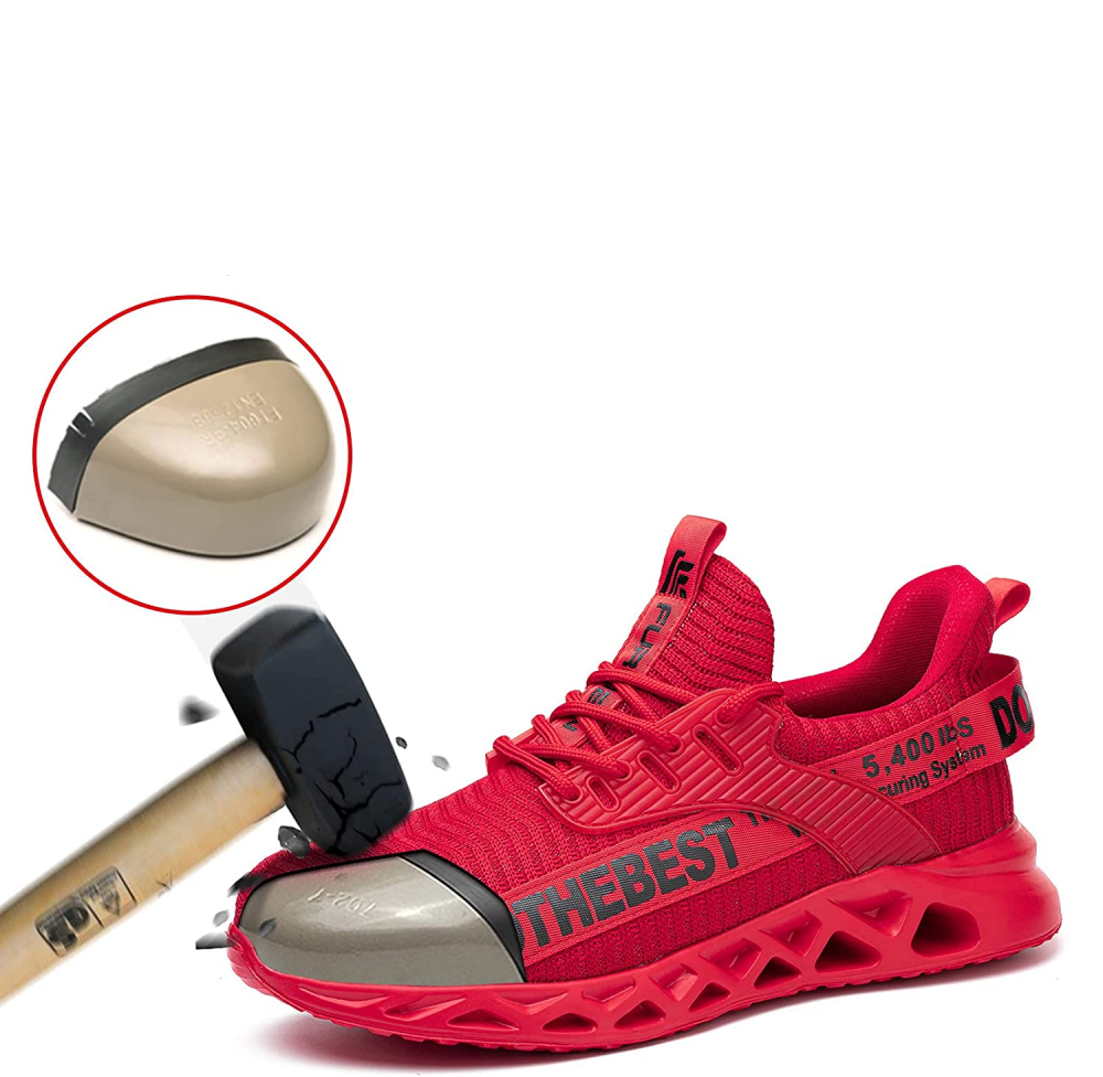 Ultracomfortabele Veiligheidsschoenen met Ademende Flyknit Technologie – Stalen Neus & Kevlar Zool – Antislip Werkschoen voor Professionals