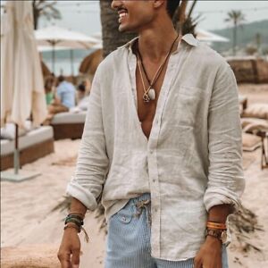 Mannen Overhemden Katoen Linnen Casual Kleding