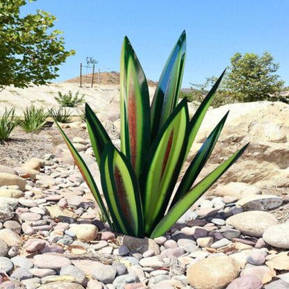Metalen Agave Tuindecoratie met Grondpin Weerbestendig Tuinornament voor Terras Tuin en Entree Robuuste Buitendecoratie Diverse Kleuren en Maten