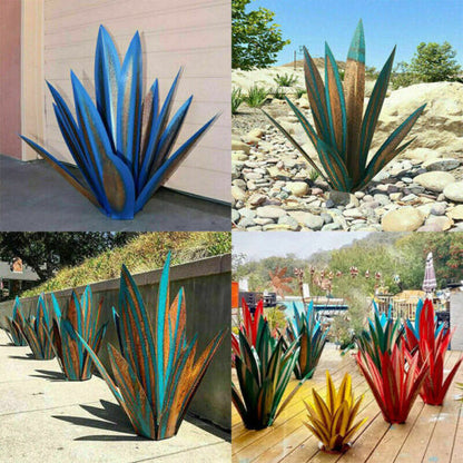 Metalen Agave Tuindecoratie met Grondpin Weerbestendig Tuinornament voor Terras Tuin en Entree Robuuste Buitendecoratie Diverse Kleuren en Maten