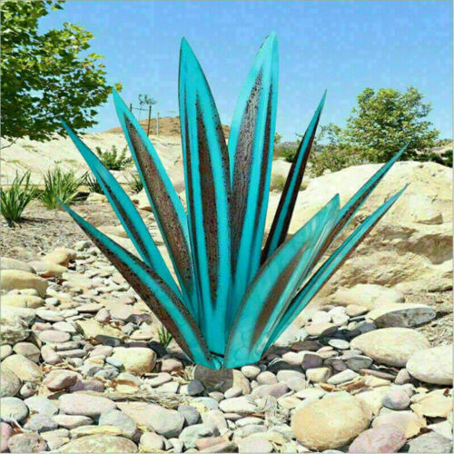 Metalen Agave Tuindecoratie met Grondpin Weerbestendig Tuinornament voor Terras Tuin en Entree Robuuste Buitendecoratie Diverse Kleuren en Maten