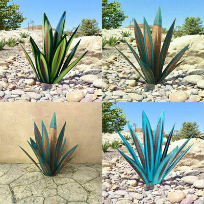 Metalen Agave Tuindecoratie met Grondpin Weerbestendig Tuinornament voor Terras Tuin en Entree Robuuste Buitendecoratie Diverse Kleuren en Maten