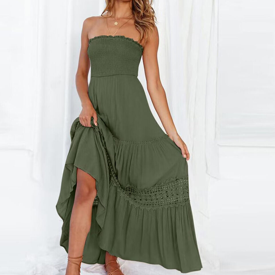 Zomerjurk Off-the-Shoulder met Kanten Randen