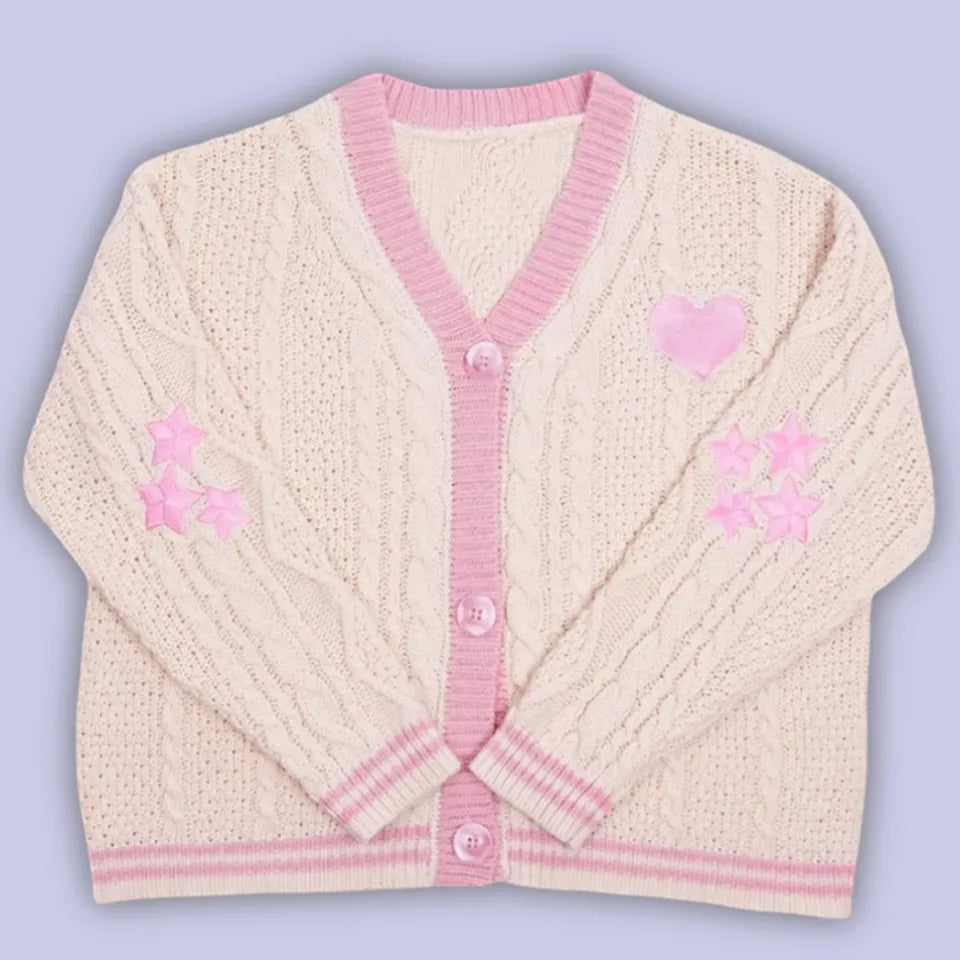 Dames Trui V-hals Geborduurd Feminiene Look