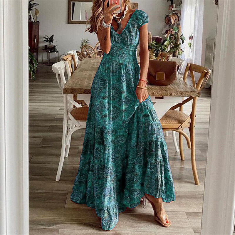 Bohemian Jurk Lange Comfortabele Zomerjurk Zacht