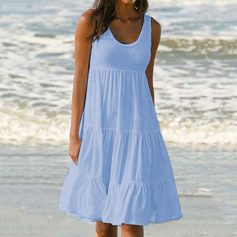 Mouwloze Zomerjurk voor Vrouw Elegant en Luchtig
