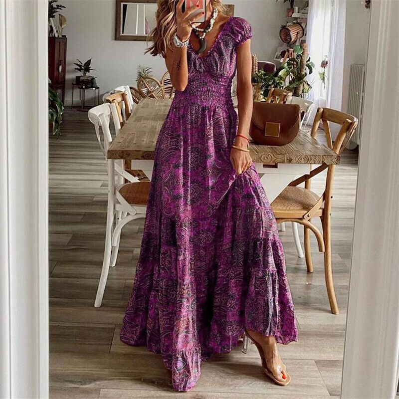 Bohemian Jurk Lange Comfortabele Zomerjurk Zacht