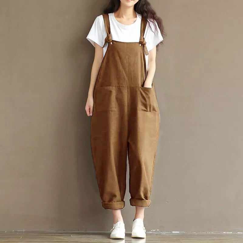 Vrouwen Jumpsuit Zomer Katoen Combiné met Zakken - StudioMarella