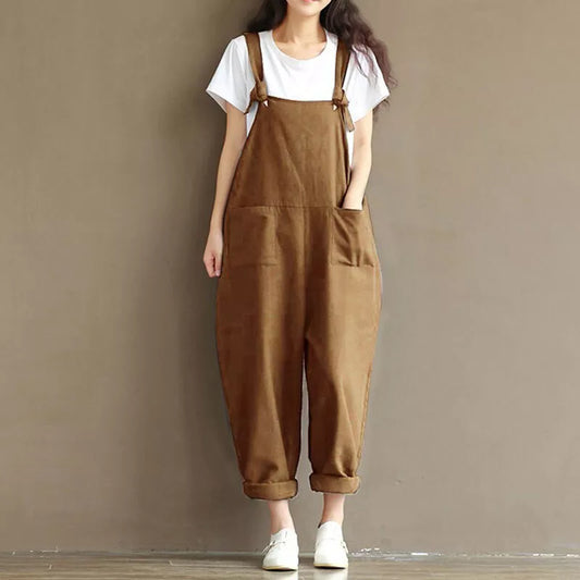 Vrouwen Jumpsuit Zomer Katoen Combiné met Zakken - StudioMarella