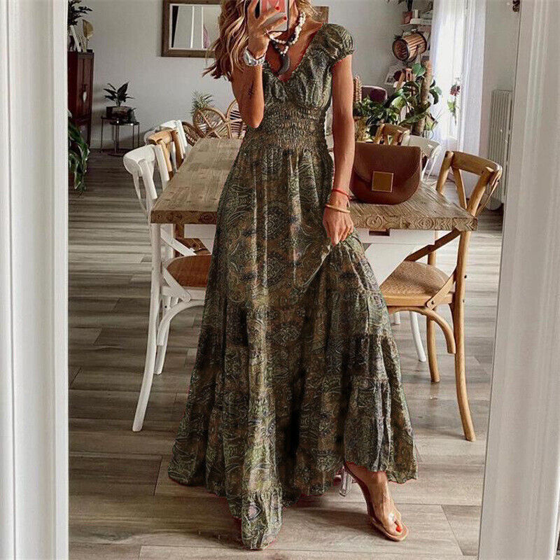 Bohemian Jurk Lange Comfortabele Zomerjurk Zacht