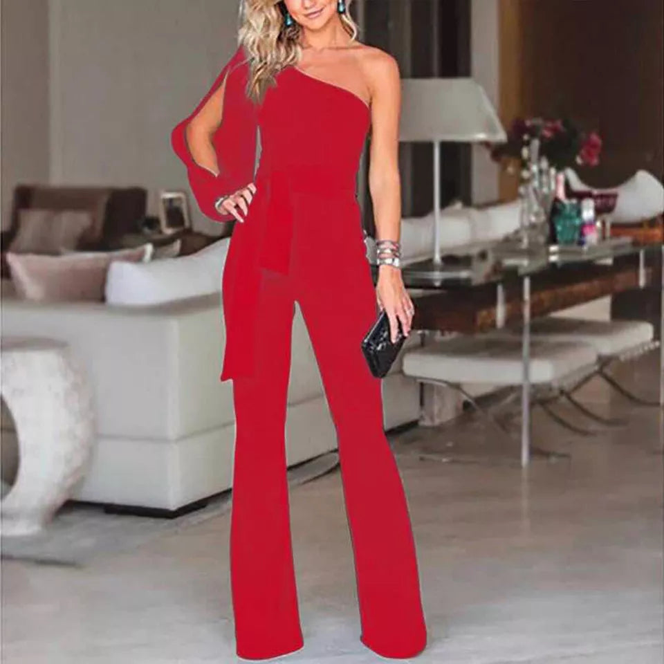 Dames Jumpsuit Eén Schouder Zomerjurk