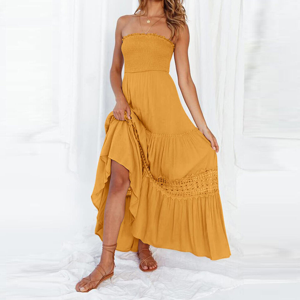 Zomerjurk Off-the-Shoulder met Kanten Randen