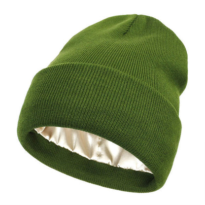 Zijden Wintermuts Dames Wol Voering Haarbescherming Ademend Windbestendig Warm Winteraccessoire Mode